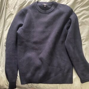 Uniqlo Men's Dark Blue Crewneck Sweater